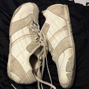 Stylish White and Gray Men's Sneakers